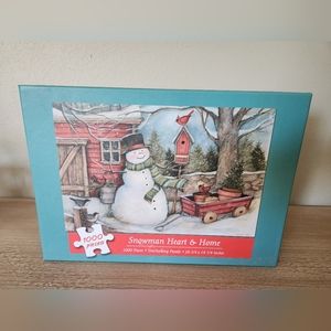 Current 1000 Piece Puzzle "Snowman Heart & Home" by Susan Winget NEW